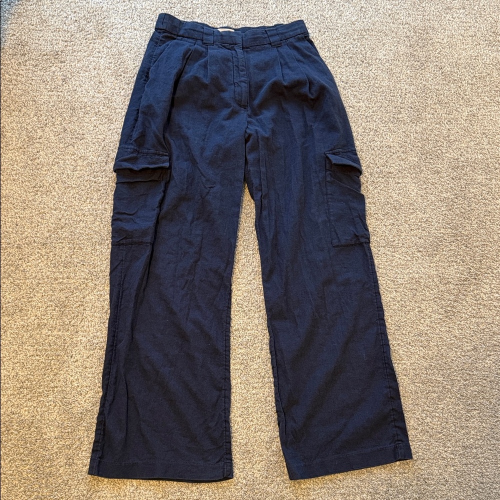 Women’s Abercrombie & Fitch Navy Wide Leg Trouser Pants
